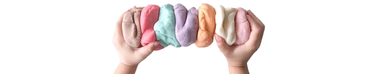modelling dough squished in child's hands
