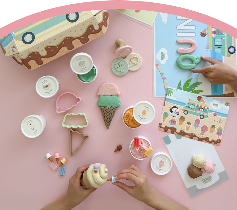 Fill their sensory bucket with the squishiest, softest dough.