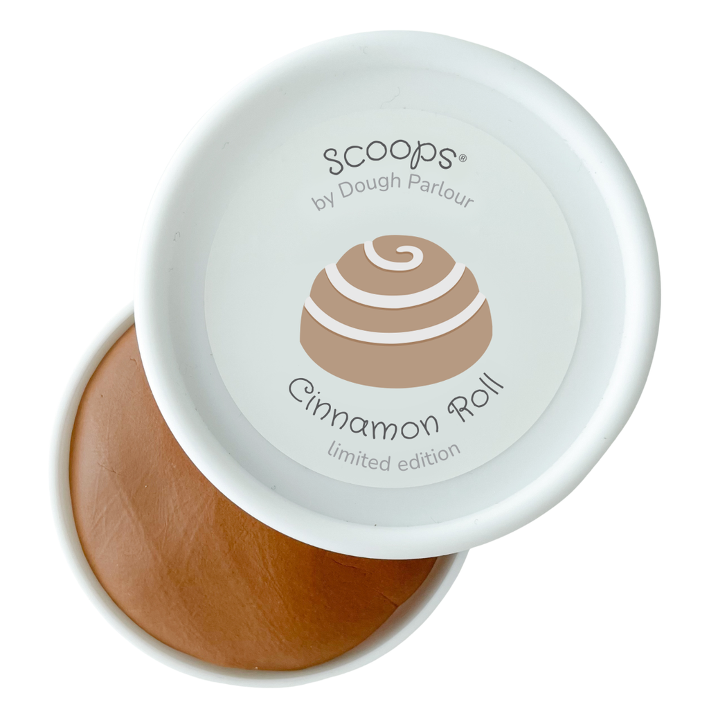 Scoops® Cinnamon Roll dough tub with dough